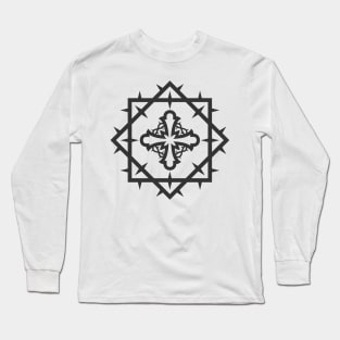 Stylized cross inside a crown of thorns Long Sleeve T-Shirt